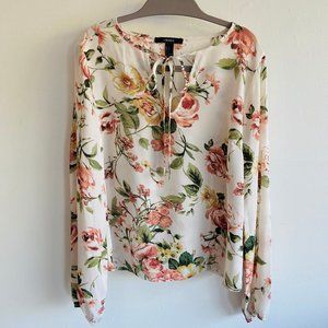 Forever 21 Pink Blush Roses Floral Blouse